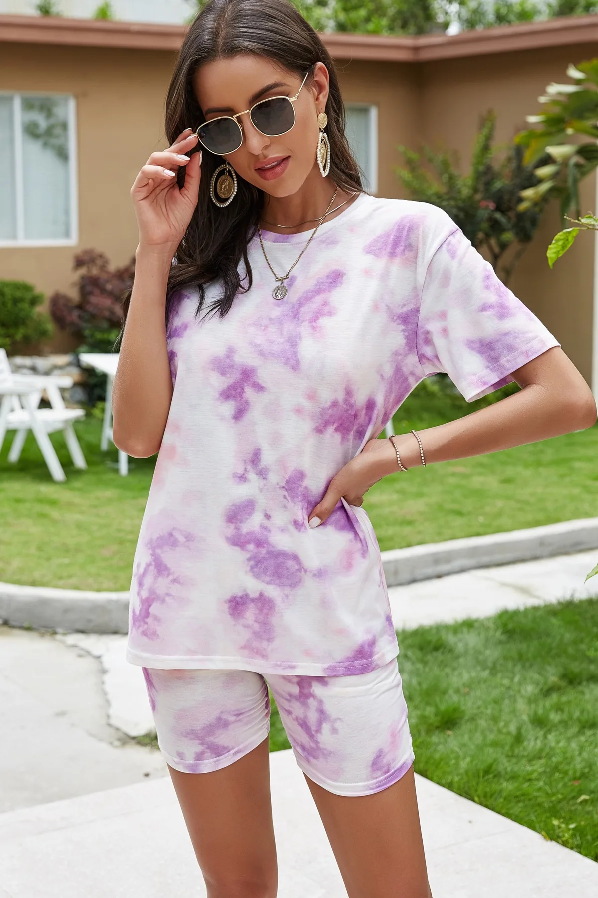 Spring and Summer Women's Pajamas Fashion Tie-dye Gradient Casual Home Wear Pajamas for Women Pijamas Women Sleepwear Sleep Tops