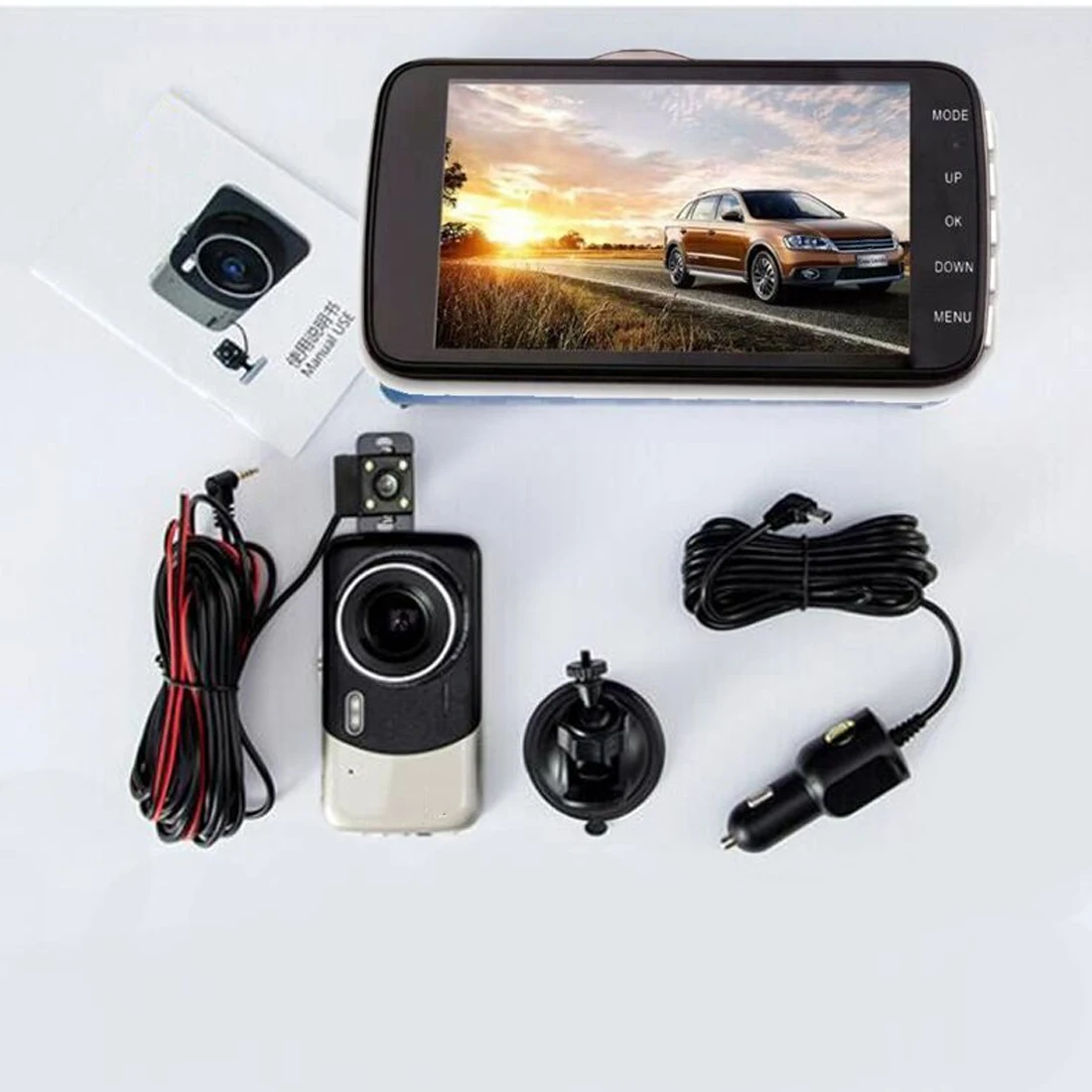

professional monitor4 Inch Driving Recorder Front And Rear Dual Lens Screen 170 Wide-Angle Hd 1080P Car Dvr Parking Monitor