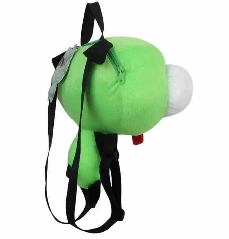 Nueva mochila de peluche de Alien Invader Zim 3D Eyes Robot Gir, bolsa verde, regalo de Navidad, juguete de peluche de 14 pulgadas-2