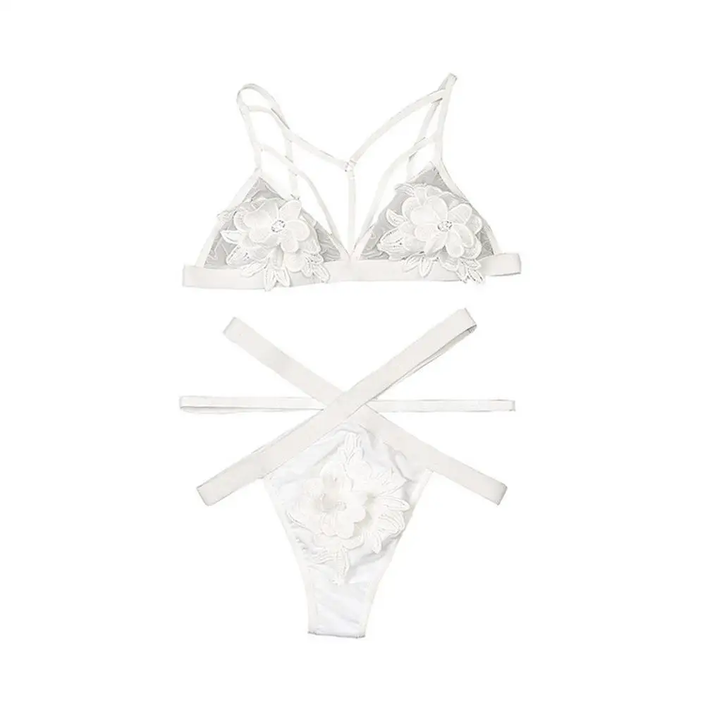 

Sexy Women Lace Velvet Splice Underwear Underwire Bra Briefs Lingerie Set S-L Bra And Panty Set Femme Crop Top G-string *P