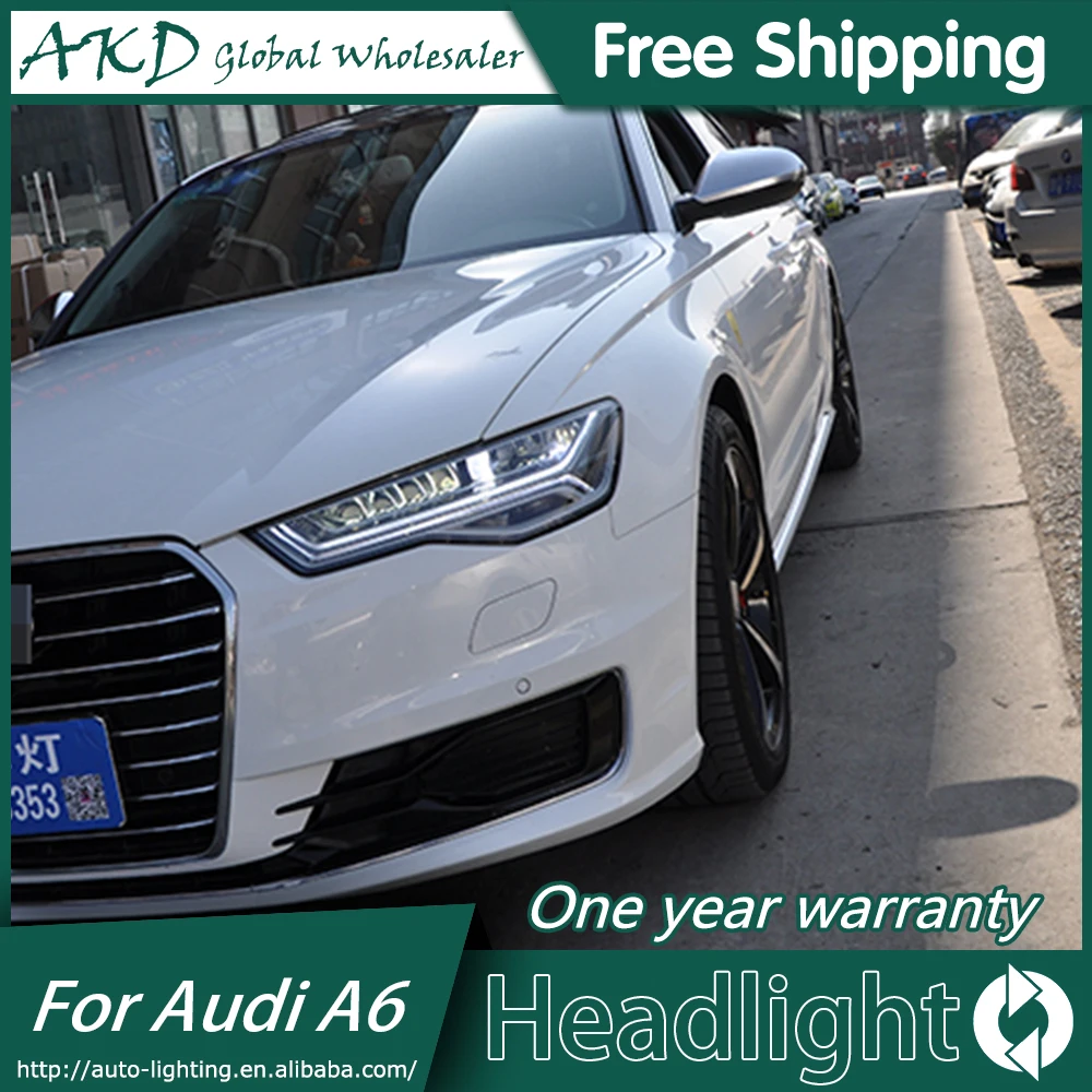 AKD автомобильный Стайлинг для Audi A6 фары 2013 2017 светодиодный фонарь ANGEL EYE Ближний и