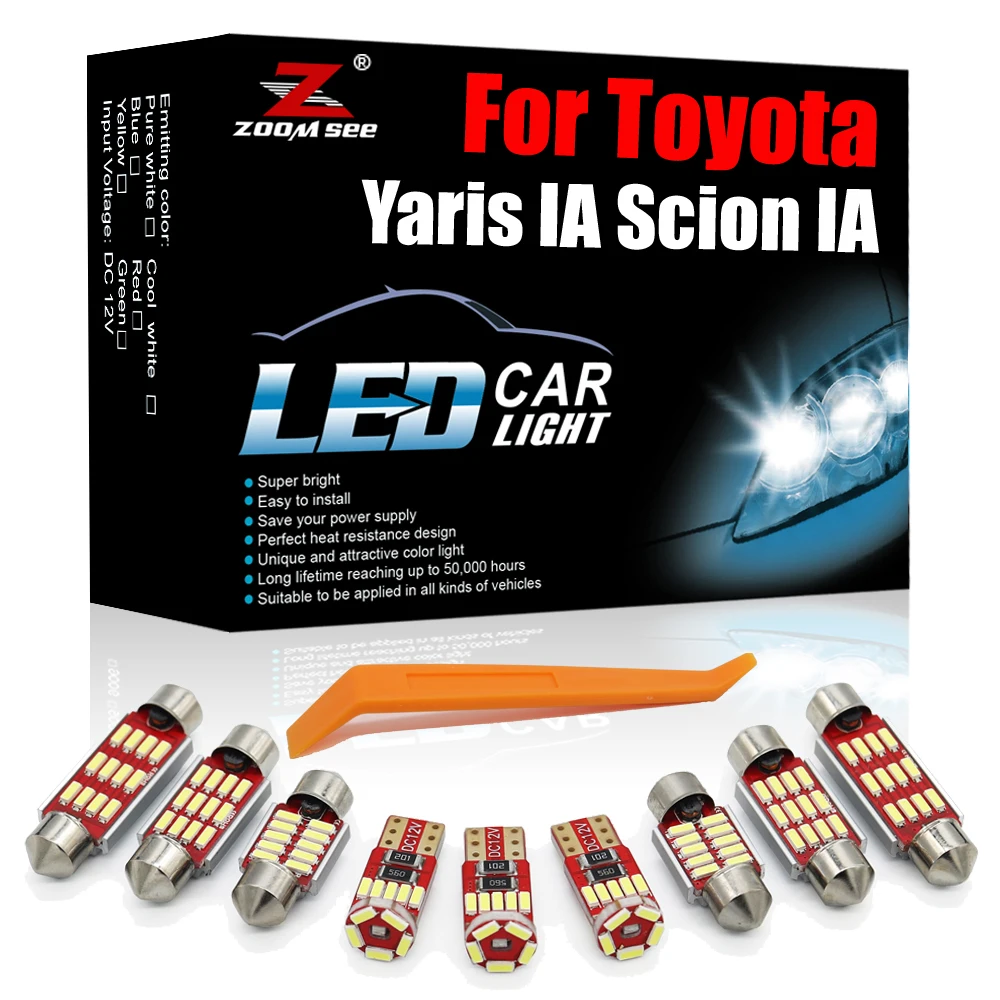 

Performance White Canbus LED Interior Kit 7pcs For Toyota Yaris IA Scion IA 2015-2018 Vehicle Car Auto Trunk Dome Map Light Lamp