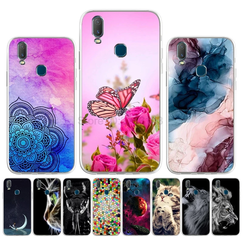 

For Vivo Y19 Case Silicone TPU Cover For Vivo Y17 Y11 2019 U3 Y5S X60 Pro X21 V9 V7 Funda Painted Animal Cartoon Shockproof Capa