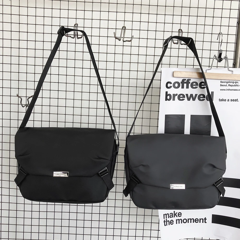 

Модные сумки через плечо для женщин, холщовые дизайнерские сумки-мессенджеры высокого качества, школьные портфели на ремне для мужчин, черн...