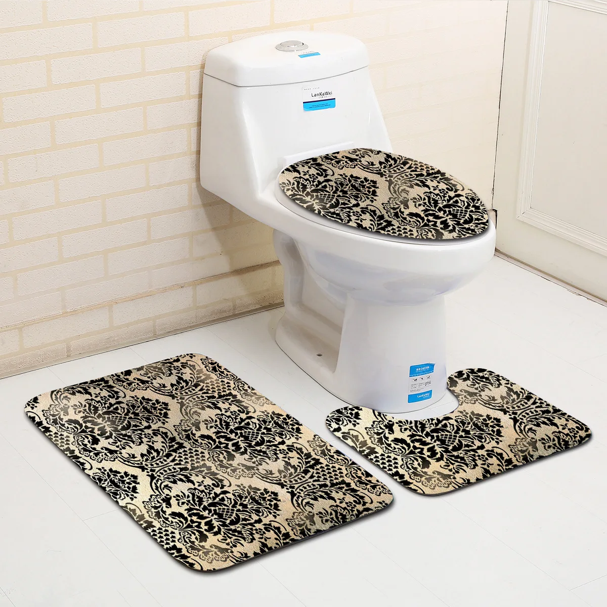 Набор ковриков для ванной в европейском стиле 3 шт. впитывающие коврики комнаты