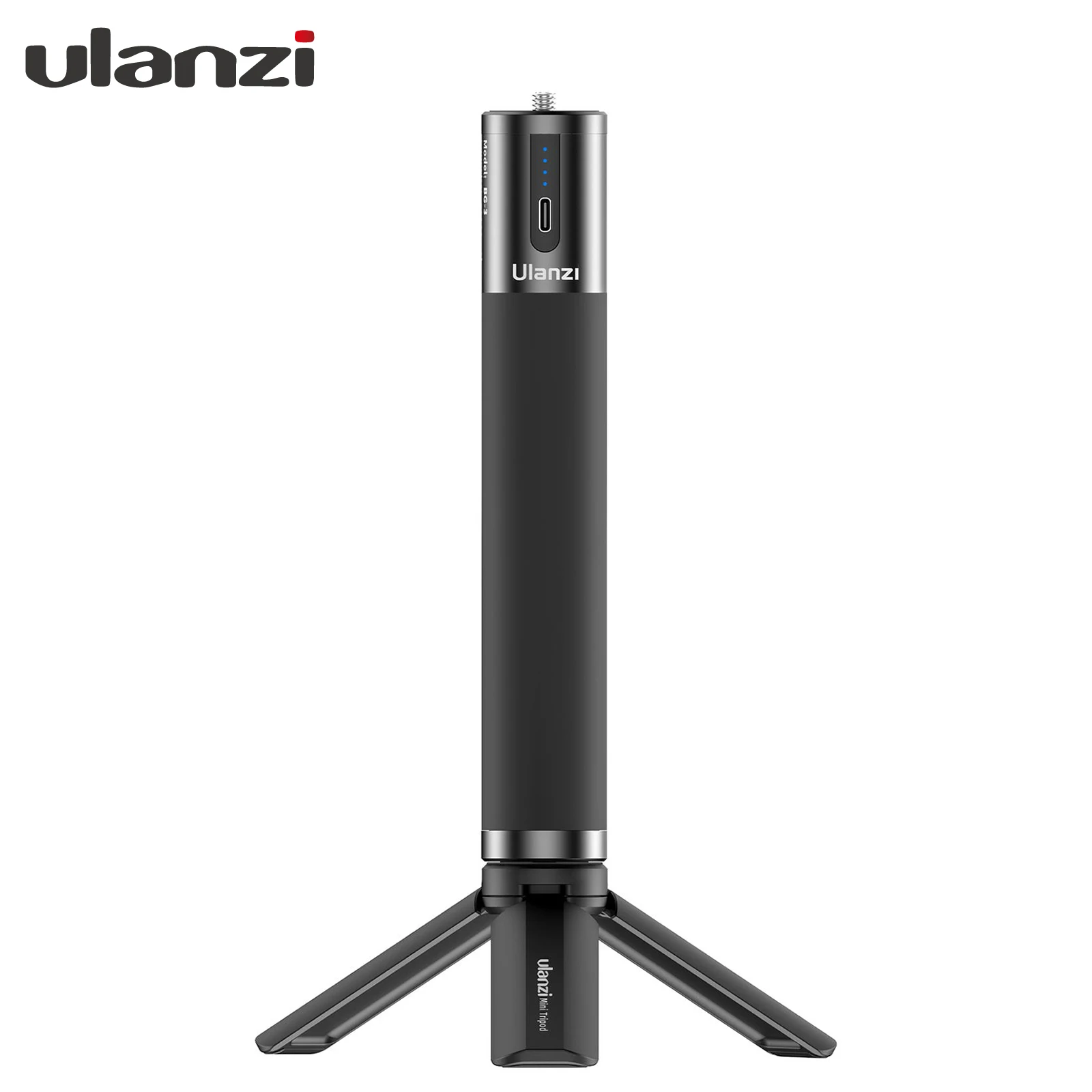 

Ulanzi BG-3 Power Bank Hand Grip 10000mAh USB-A Type-C Dual Charging Ports with Mini Tripod for Smartphone Camera