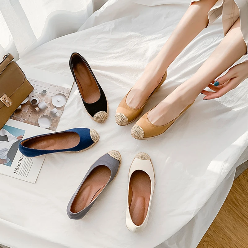

Fashion Women Thick Bottom Flats Espadrilles Platform Shoes Lazy Loafers Female Wedges Autumn Ladies Slip On Canvas Casual Shoes