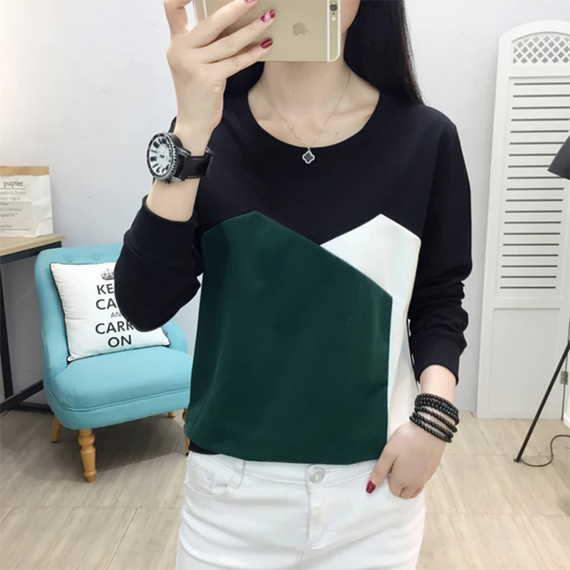 Женская футболка с круглым вырезом Осень зима 2019|Футболки| |