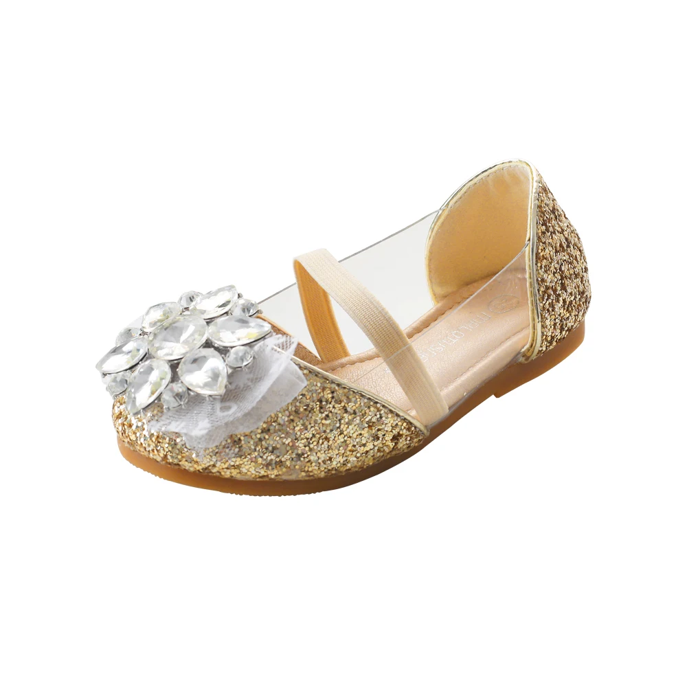 

Girl's Closed Toe Leatherette Low Heel Pumps Flower Girl Shoes With Bowknot Rhinestone 608-183