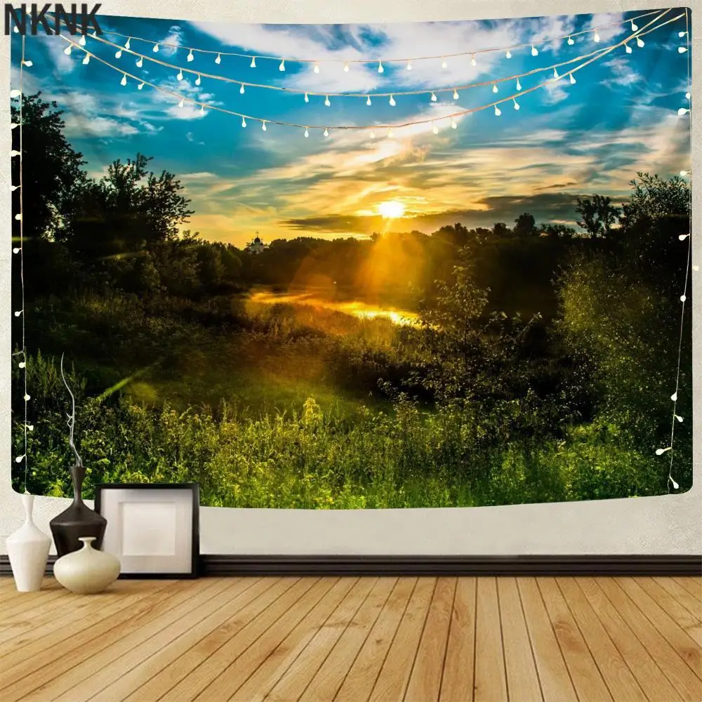 

NKNK Brand Natural Tapiz Forest Tapestries Psychedelic Rug Wall Scenery Wall Tapestry Wall Hanging Mandala Witchcraft Printed