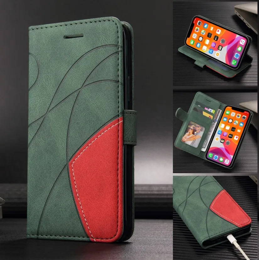 

50pcs Luxury Leather Wallet Phone Case For vivo For iphone For NOKIA Samsung V13 V5 X7 Pro A22 Magnetic Holder Flip Stand Cover