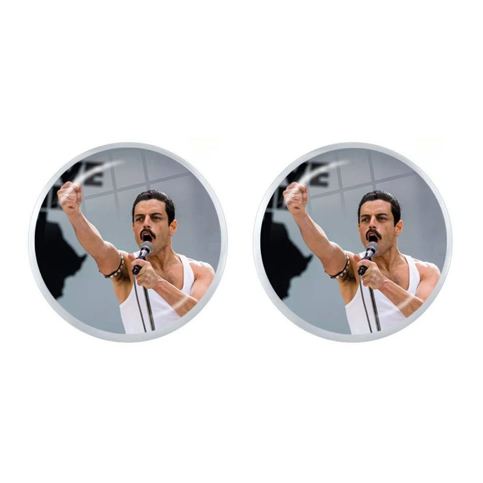 Freddie Меркурий серьги 12 мм стеклянный кабошон Симпатичные ювелирные изделия для