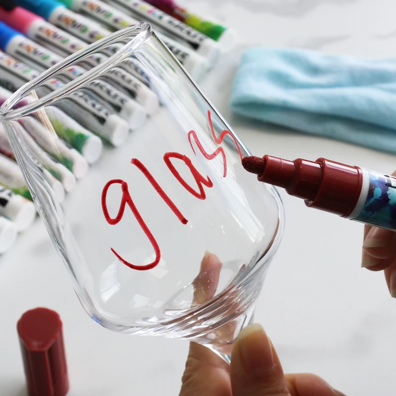 Жидкий меловой маркер 3 мм для классной доски стекла окон Непористая поверхность