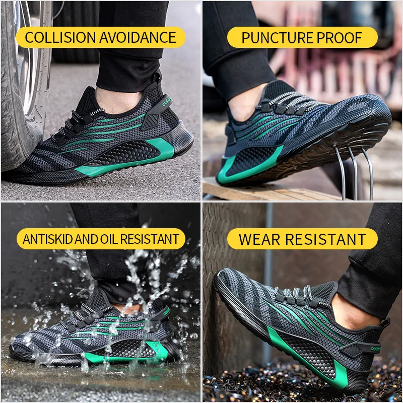 

Men Women Safety Shoes Indestructible Work Sneakers Anti-Puncture Anti-Smash Work Shoes Protection Steel Toe Shoes