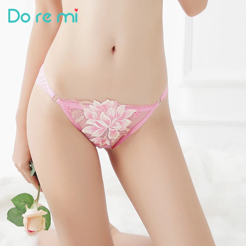 Сексуальное кружевное нижнее белье с вышивкой и большим цветком Сетчатое