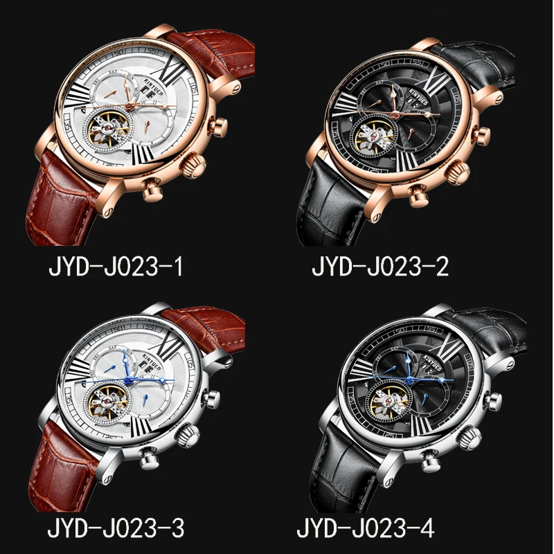 

KINYUED Multifunctional Tourbillon Mechanical Watches Men Automatic Skeleton Sport Watch Waterproof Male Clock relogio masculino