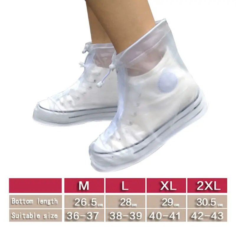 

Waterproof Shoe Covers Unisex Reusable Shoecover Non-slip Zipper Rain Cover Case