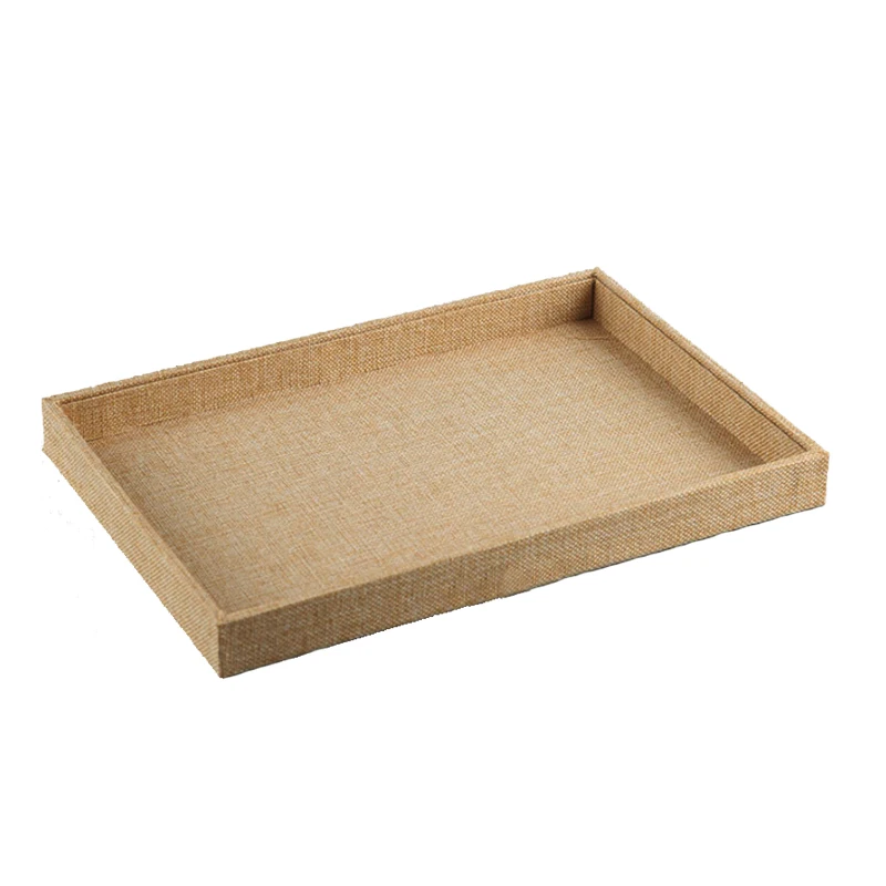 

Multifunctional Linen Jewelry Tray Jewelry Display Organizer Holder Case Earring Storage Box for Bracelet Necklace