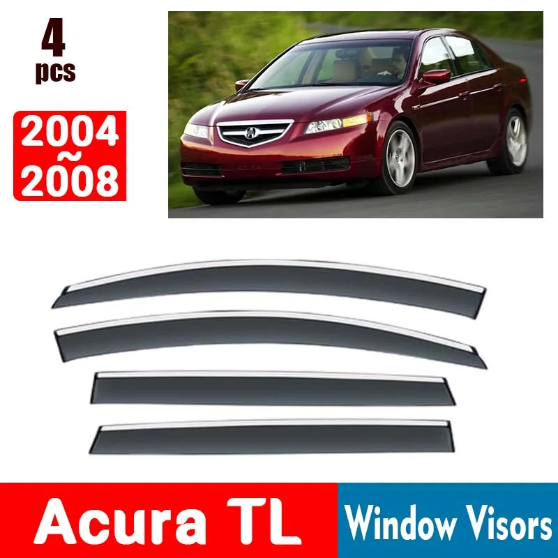 FOR Acura TL 2004-2008 Window Visors Rain Guard Windows Rain Cover Deflector Awning Shield Vent Guard Shade Cover Trim
