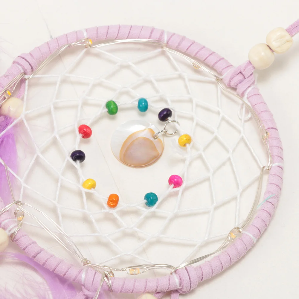 Ловец снов с светодиодный ночник перьями портативный ручной работы Настенный