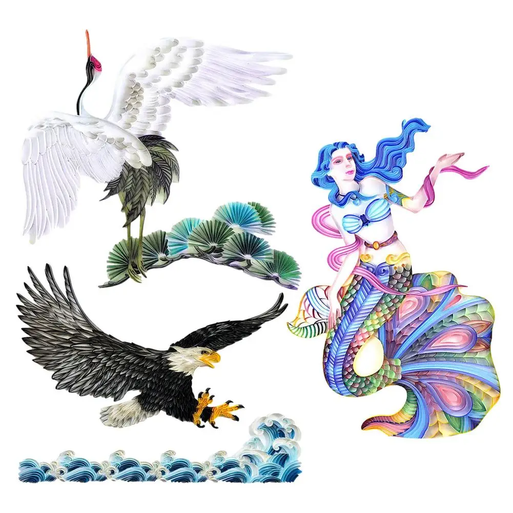 

3D Pattern Quilling Paper Painting Kit DIY Paper Filigree Painting Kit Creative Handmade Quilling Paper Craft Wall Art Decor