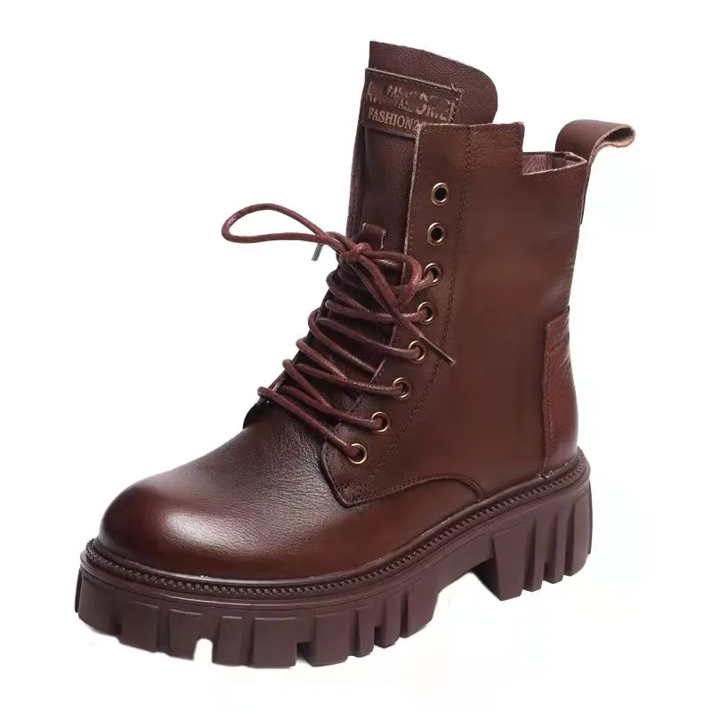 

2021 Boots Women Shoes for Winter Boots Fashion Shoes Woman Casual Autumn Leather Female Ankle Boots Women