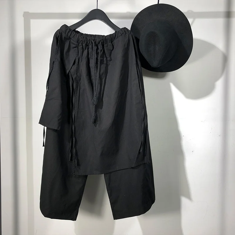 

Мужские брюки с юбкой Seak, повседневные брюки с перекрестной юбкой, уличная одежда, штаны, Мужская одежда, спортивные брюки, весенние брюки-су...