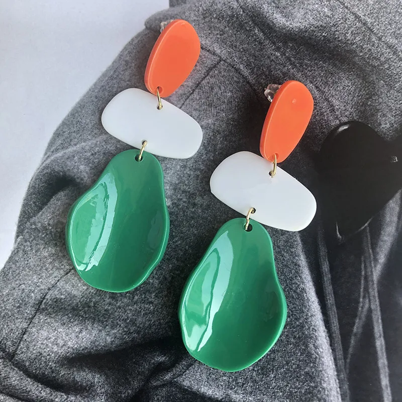 Серьги-подвески из акрила женские длинные висячие украшения неправильной формы