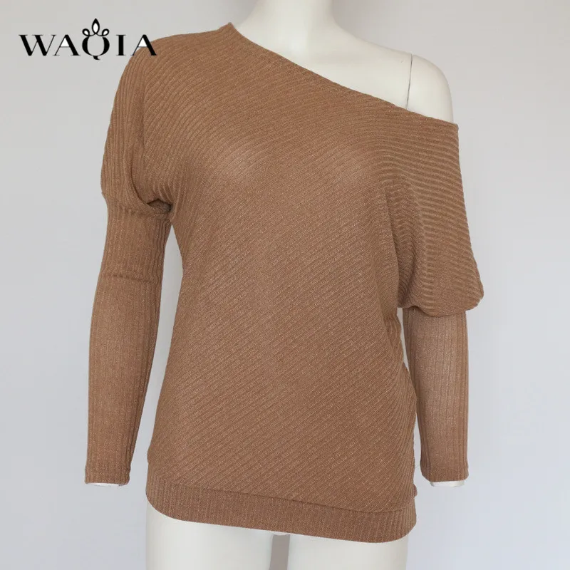 Женский трикотажный свитер сексуальный пуловер с рукавами летучая мышь джемпер