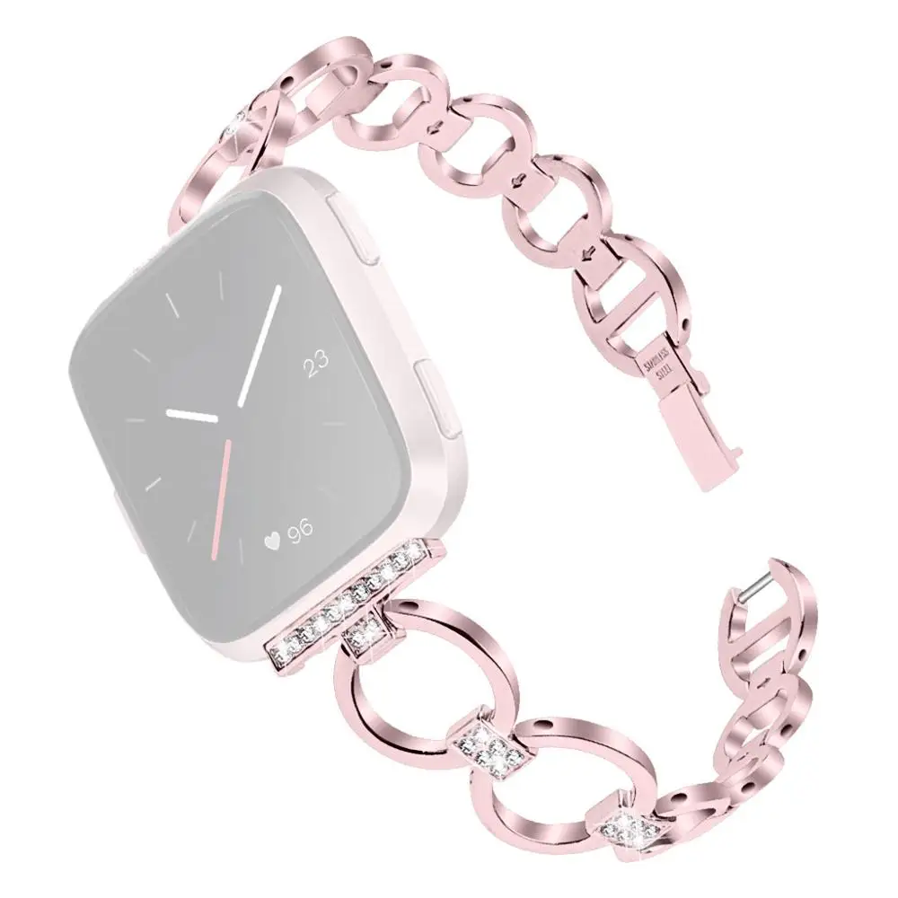 Pink Для Fitbit Versa Lite Браслет замена девушки часы ремешок наручный браслет Роскошные умные часы долговечные аксессуары#802 - Цвет: Pink