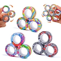 hot 3pcs magnetic spinne fidget ring spinner magnet fidget toys unzip antistress for children adult magnetic spinner rings toys
