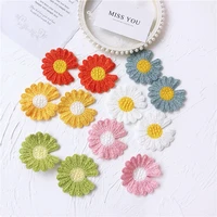 15pcslot 5cm large wool daisy patches applique crafts for children headwear hair clip accessorie and garment