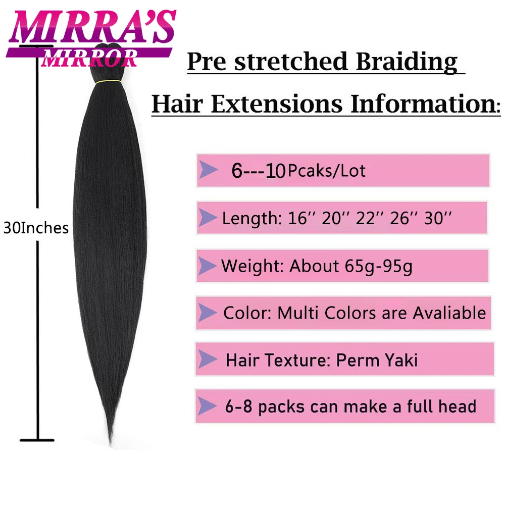 Предварительно растянутые синтетические волосы для плетения кос Омбре 12/16/20/26/30