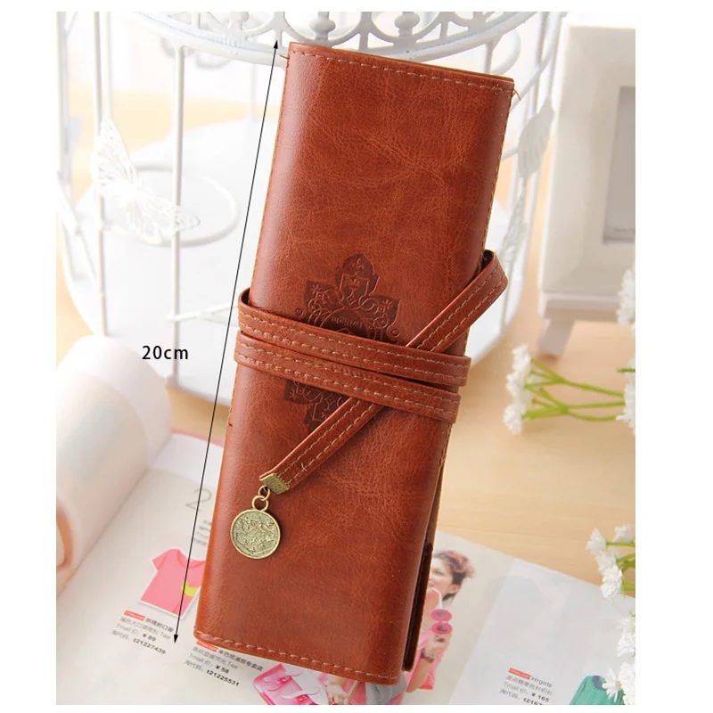 

Twilight Vintage Band Synthetic Leather Brown Pen Pencil Case Bag Storage Pouch for Pens Eraser Stationery School Student F304