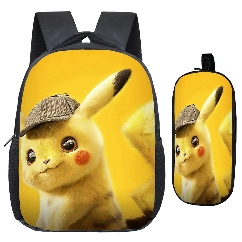 6 Pokemon Detective сумка Пикачу Детский рюкзак отличное качество печати узор детский сад рюкзак+ школьная юбка-карандаш - Цвет: 6
