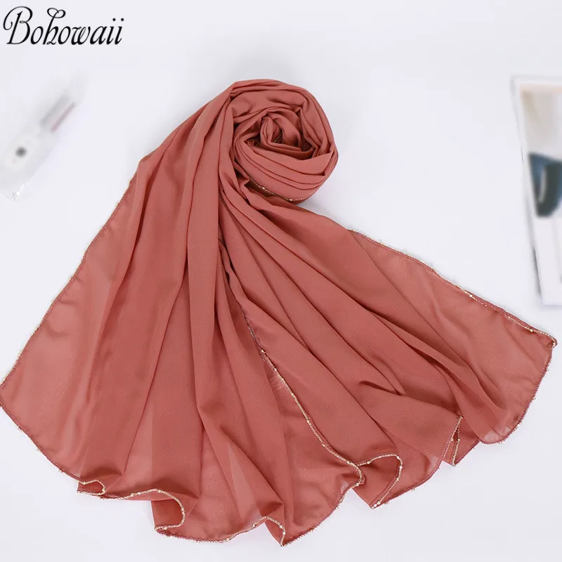 Женский Длинный головной платок BOHOWAII с цепочкой женский Musulman высококачественный
