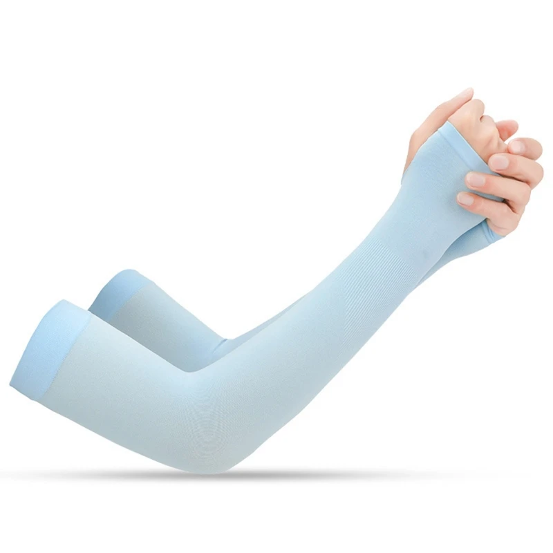 

Outdoor Sports Ice Silk Sunscreen Unisex Sleeves Long Gloves Sun UV Protection Hand Protector Cover Arm Sleeves Half Finger Y1AC