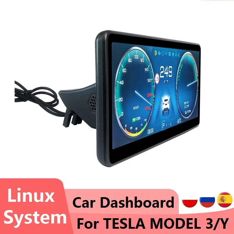 

For Tesla Dashboard Car Have Wireless Carplay USB Android Auto GPS Navigation Bluetooth FM Radio Digital dashboard Car Speed