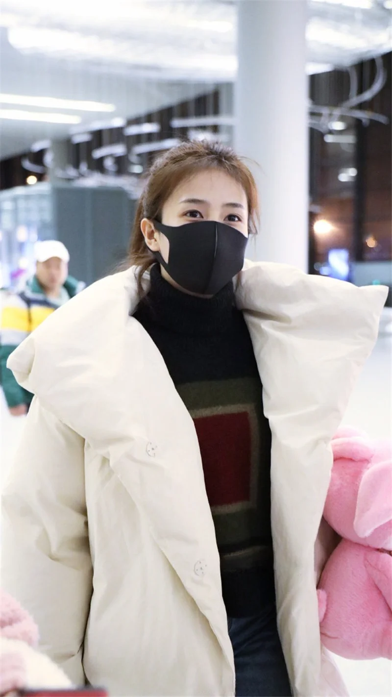 Donsignet Fashion New Solid Long Sleeve Woman Parkas Lamb Wool Coat Thick Woman Parkas