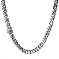 top quality 8mm metal stainless steel silver color miami cuban link chain men women necklace or bracelet gift 7 40handmade gift