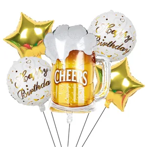 Воздушные шары из фольги для шампанского, виски, 6 шт.лот