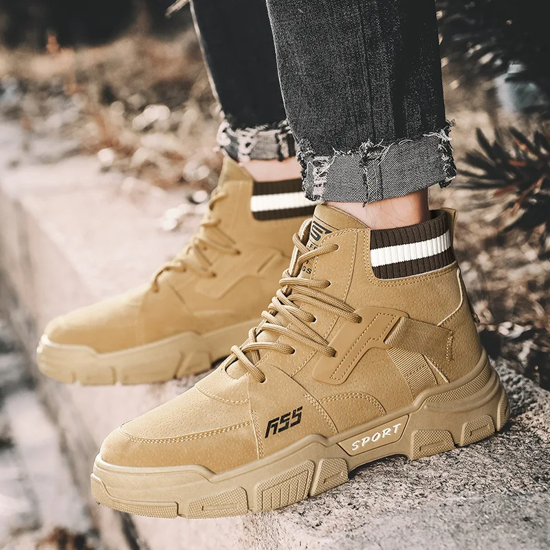 

Men's Riding Boots 2021 New Men's Breathable Canvas High-top Boots Fashion Men's Casual Tooling Shoes Men's Boots Shoes for Men