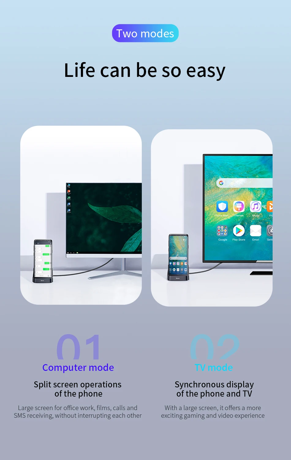 Baseus док-станция type C для samsung S10 S9 Dex Pad станция USB C к HDMI док-станция адаптер питания для huawei P30 P20 Pro