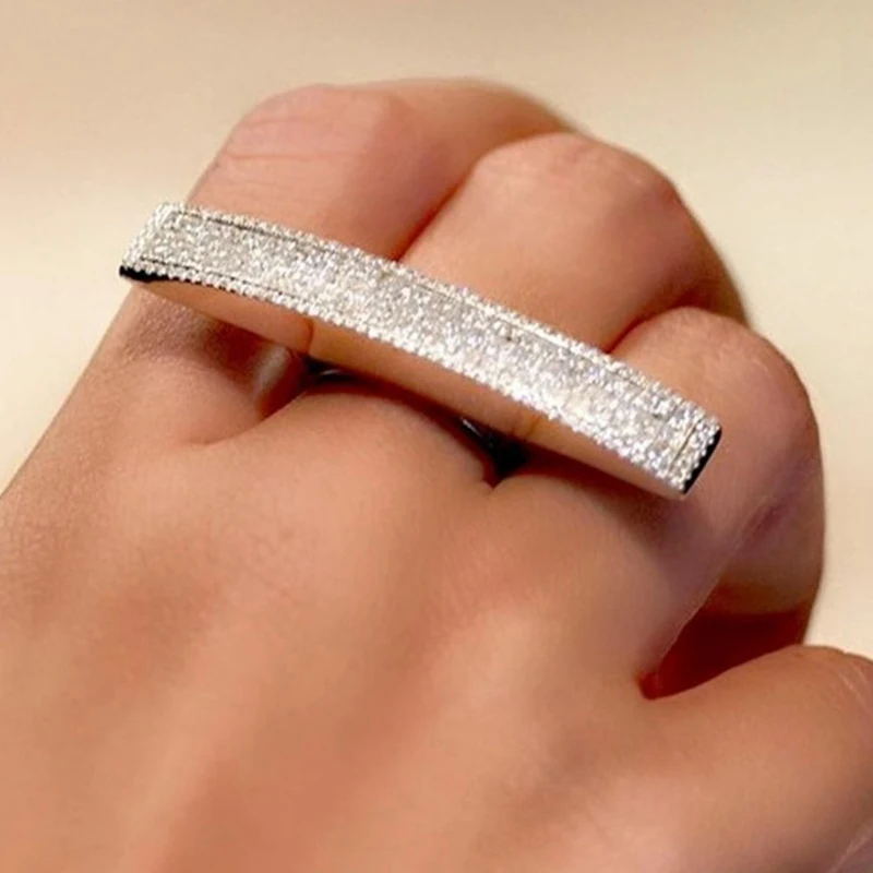 Популярная креативная лента кольцо для женщин роскошное металлическое