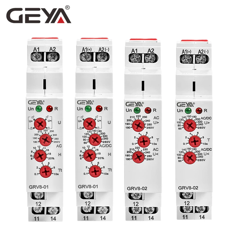 GEYA GRV8-01 Однофазное реле напряжения регулируемое выше или под защитой напряжения монитор реле с светодиодный дисплей