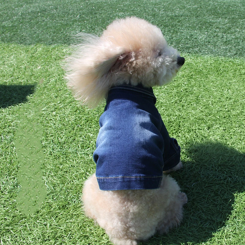 

Одежда для домашних животных, джинсовая куртка для собак, Крутое Синее джинсовое пальто, классическое худи, голубая винтажная потертая ткан...