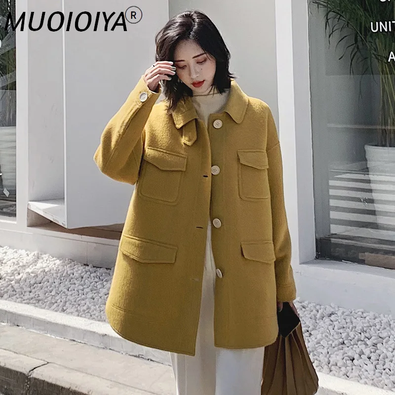 

Tcyeek Autumn Winter Coat Women Wool Coat Female Long Jackets Korean Spring Fashion Sided Woolen Clothes Pink Overcoat B19Y05064