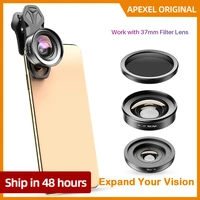 apexel 2in1 mobile phone camera lens kit 120 degree super wide angle lens 10x macro lens for iphone samsung xiaomi oneplus