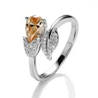 Кольцо женское из серебра 925 пробы, с мусанитом, с грушевидной огранкой