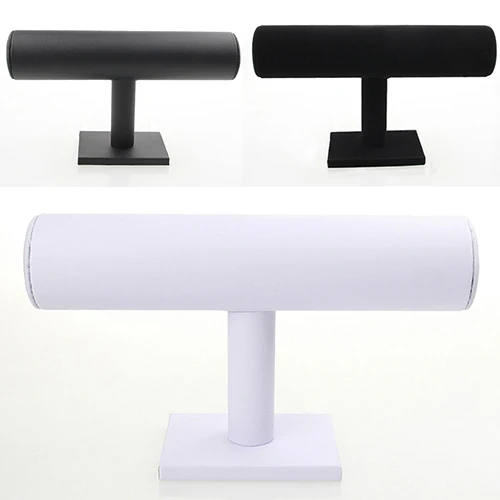 Velvet Leather T-Bar Jewelry Display Stand Bracelet Watch Holder Rack Soft to Touch | Дом и сад